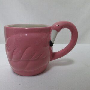 Pink Flamingo Mug Cup by Tri Coastal dish micro ceramic embossed bird